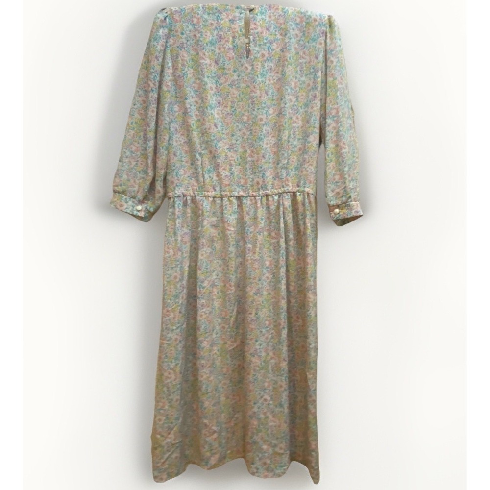 Lisa II Vintage 90's Floral Dress Cottagecore Midi 8 Twee Prairie Coquette - Picture 4 of 13
